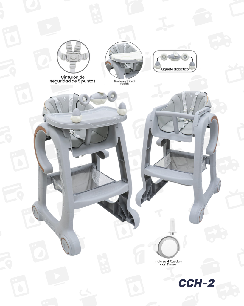 CCH-2 SILLA DE COMER GRIS 2 EN 1 X 1