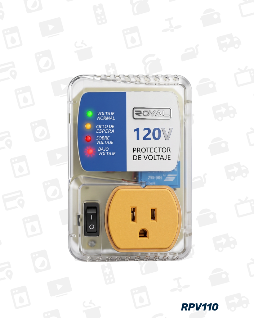 RPV110 PROTECTOR DE VOLTAJE 110V ROYAL / 50 PCS X BULTO