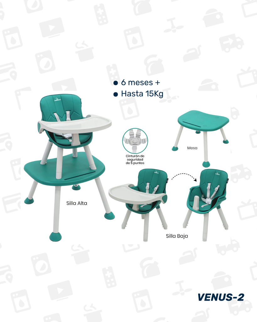 VENUS-2 SILLA DE COMER VERDE 3 EN 1