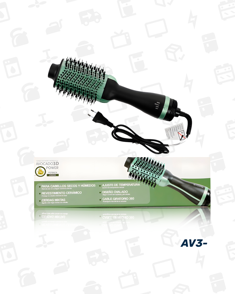 AV3 CEPILLO SECADOR AGUACATE X20
