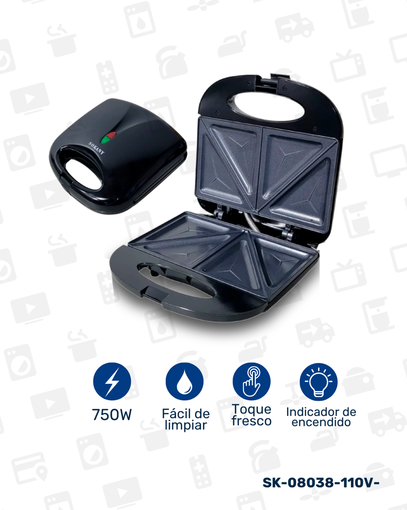 SK-08038-110V SANDWICHERA DE TRIANGULO X 10
