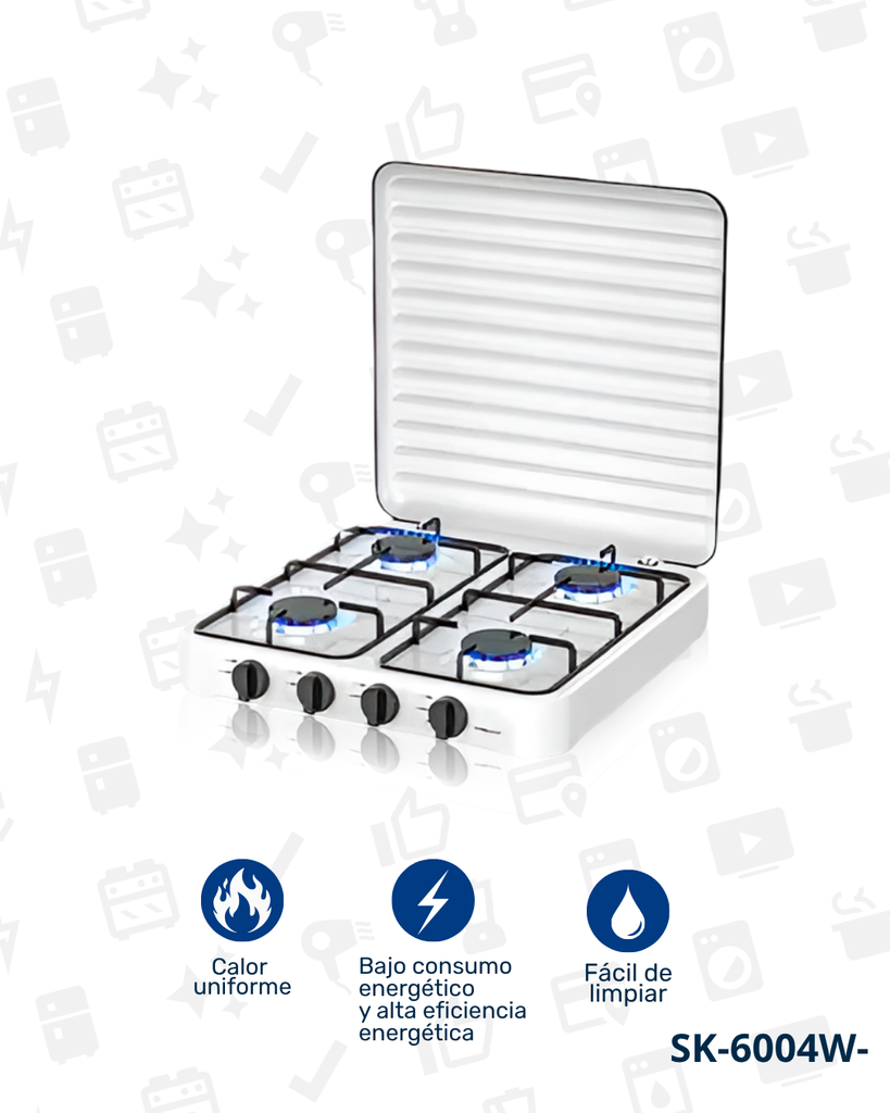 SK-6004W ESTUFA A GAS X 4