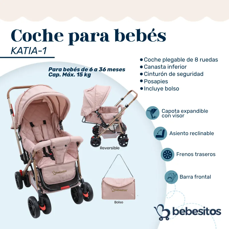 KATIA-1 COCHE PINK DOBLE VISTA X 2