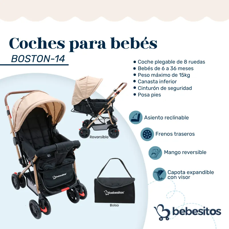BOSTON-14 COCHE BEIGE DOBLE VISTA X 2