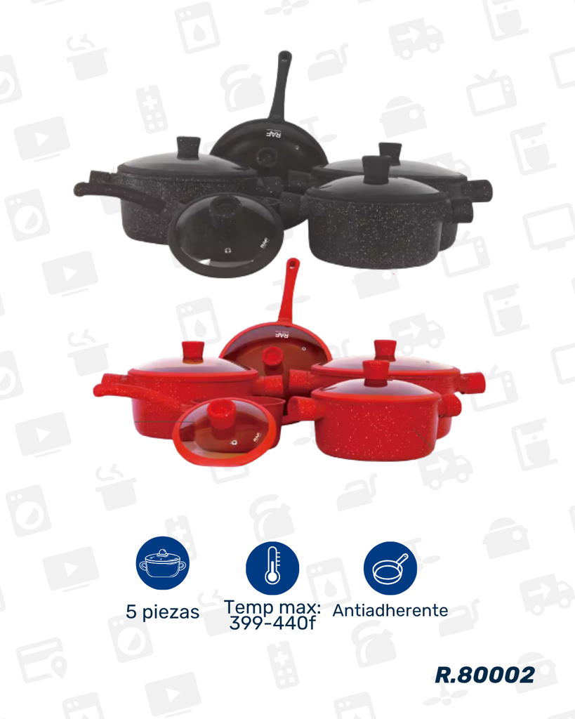 R.80002 JUEGO DE UTENCILIOS DE COCINA ANTIADHERENTE SET X 5PCS