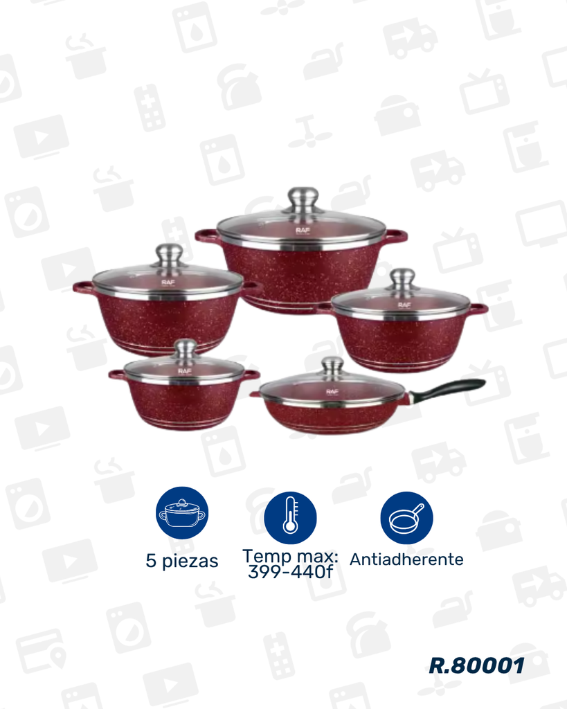 R.80001 JUEGO DE UTENCILIOS DE COCINA ANTIADHERENTE SET X 5PCS